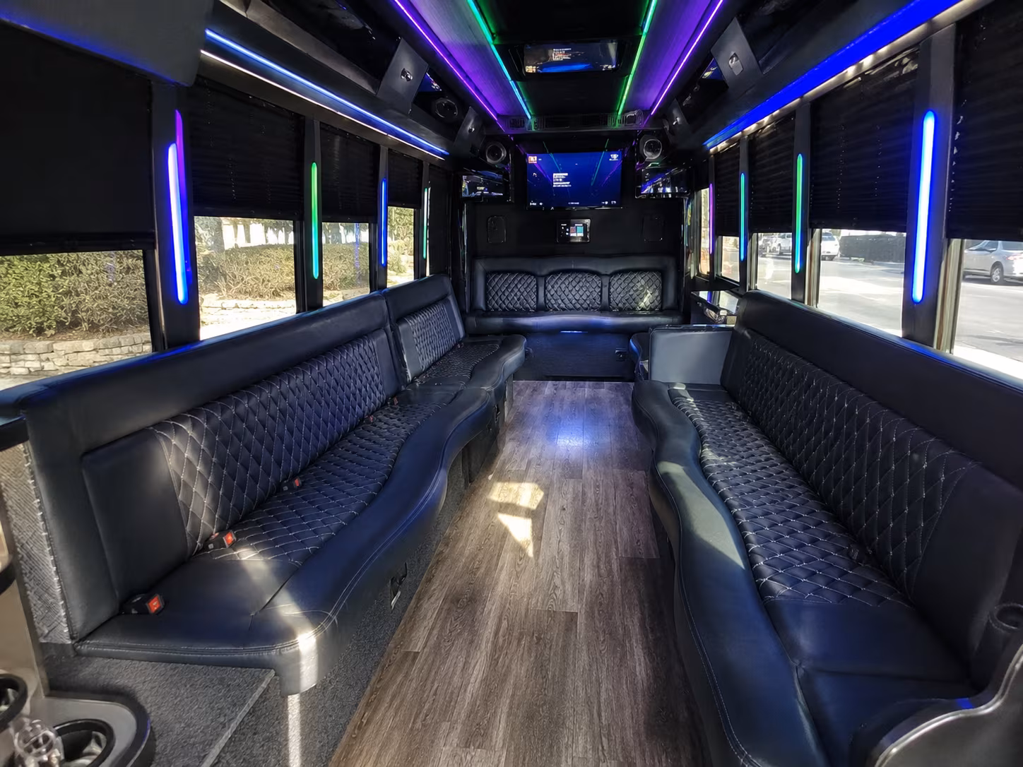 newark 15 passenger party bus interior