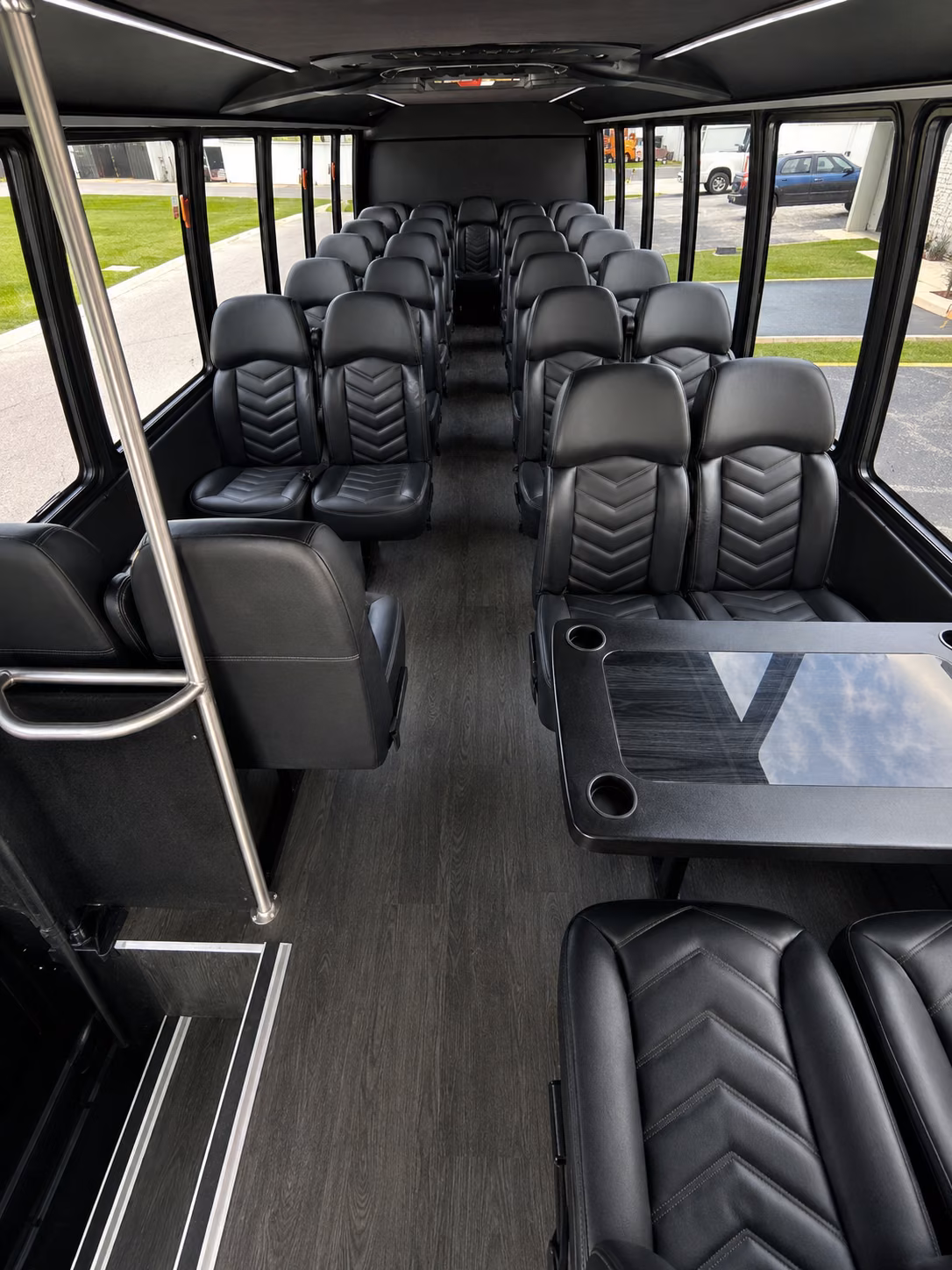 newark 18 passenger minibus interior