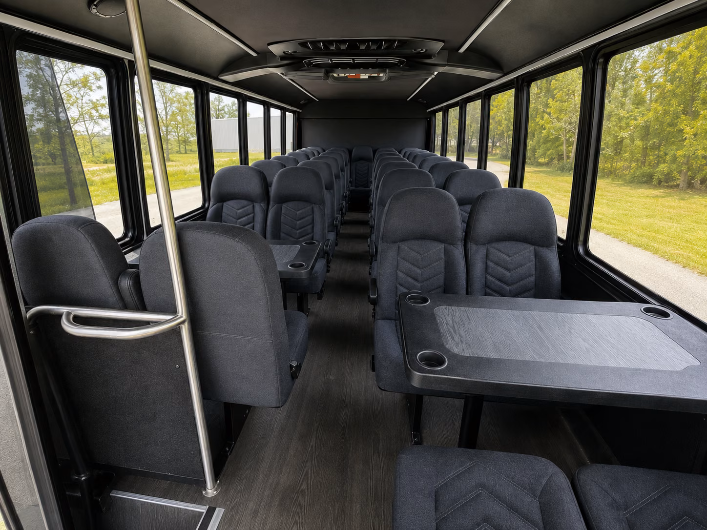 newark 20 passenger minibus inside