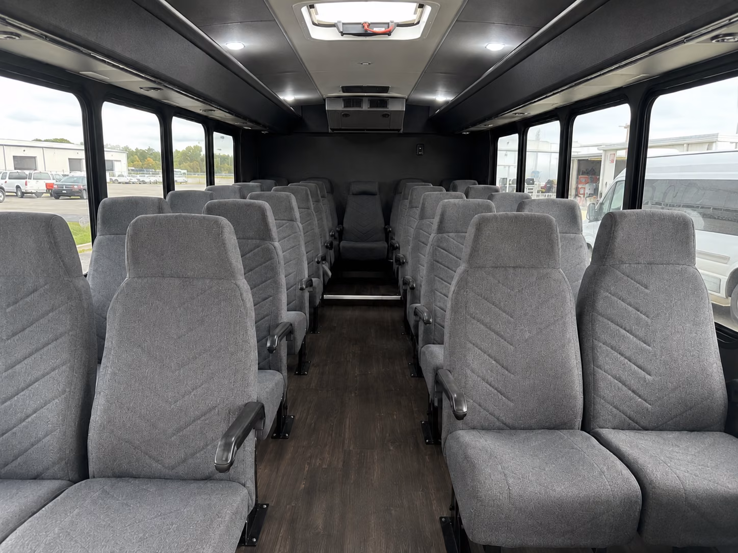 newark 20 passenger minibus interior
