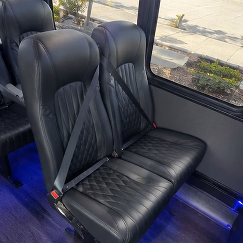 newark 25 passenger minibus inside