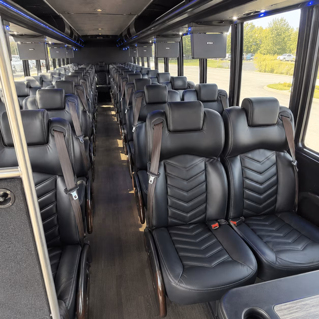 newark 28 passenger minibus inside