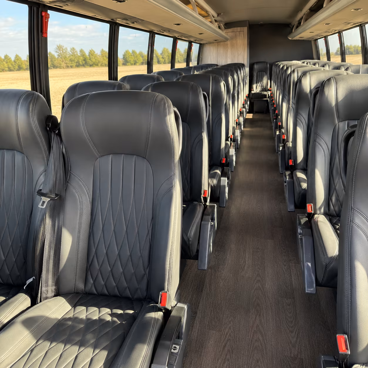 newark 28 passenger minibus interior