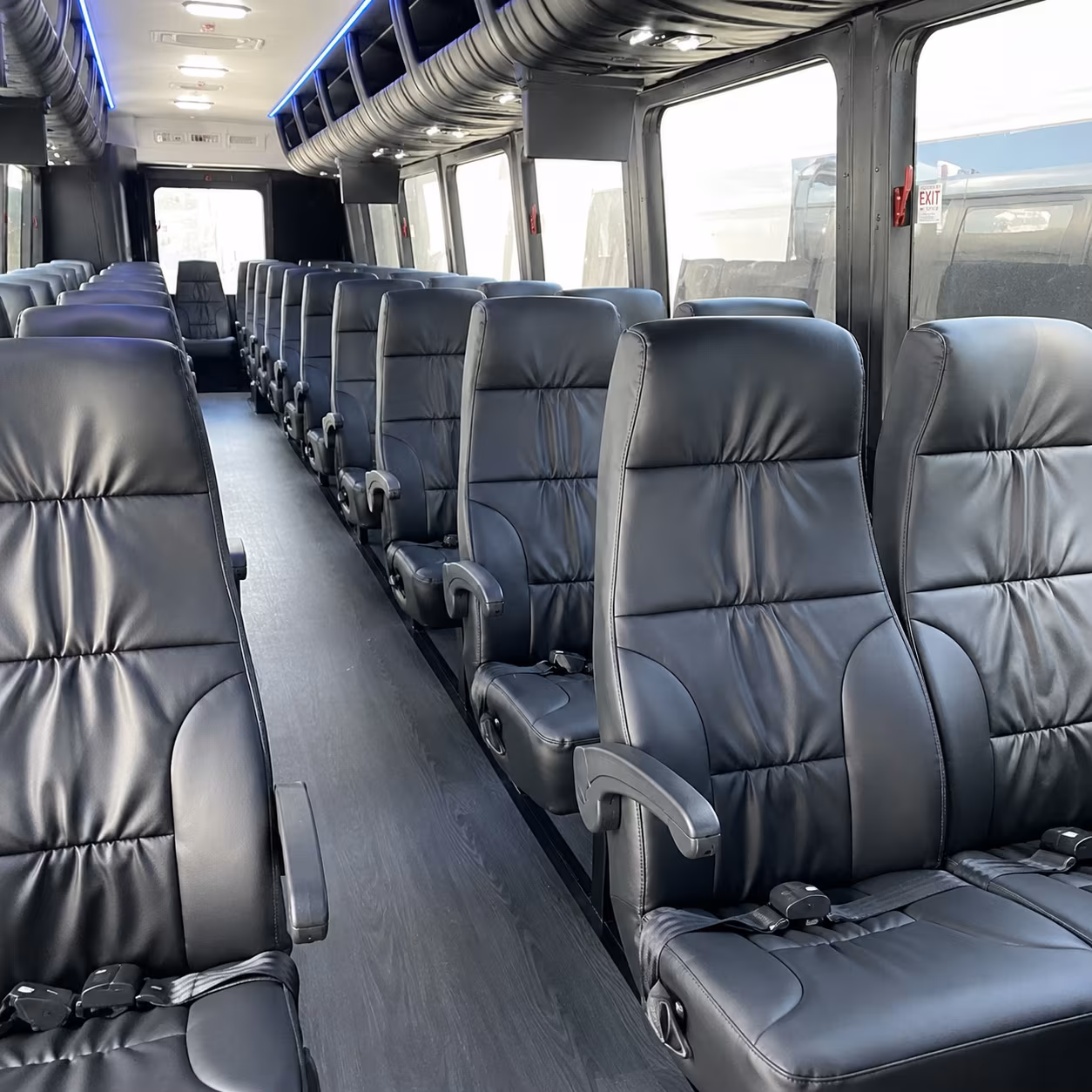 newark 30 passenger minibus inside