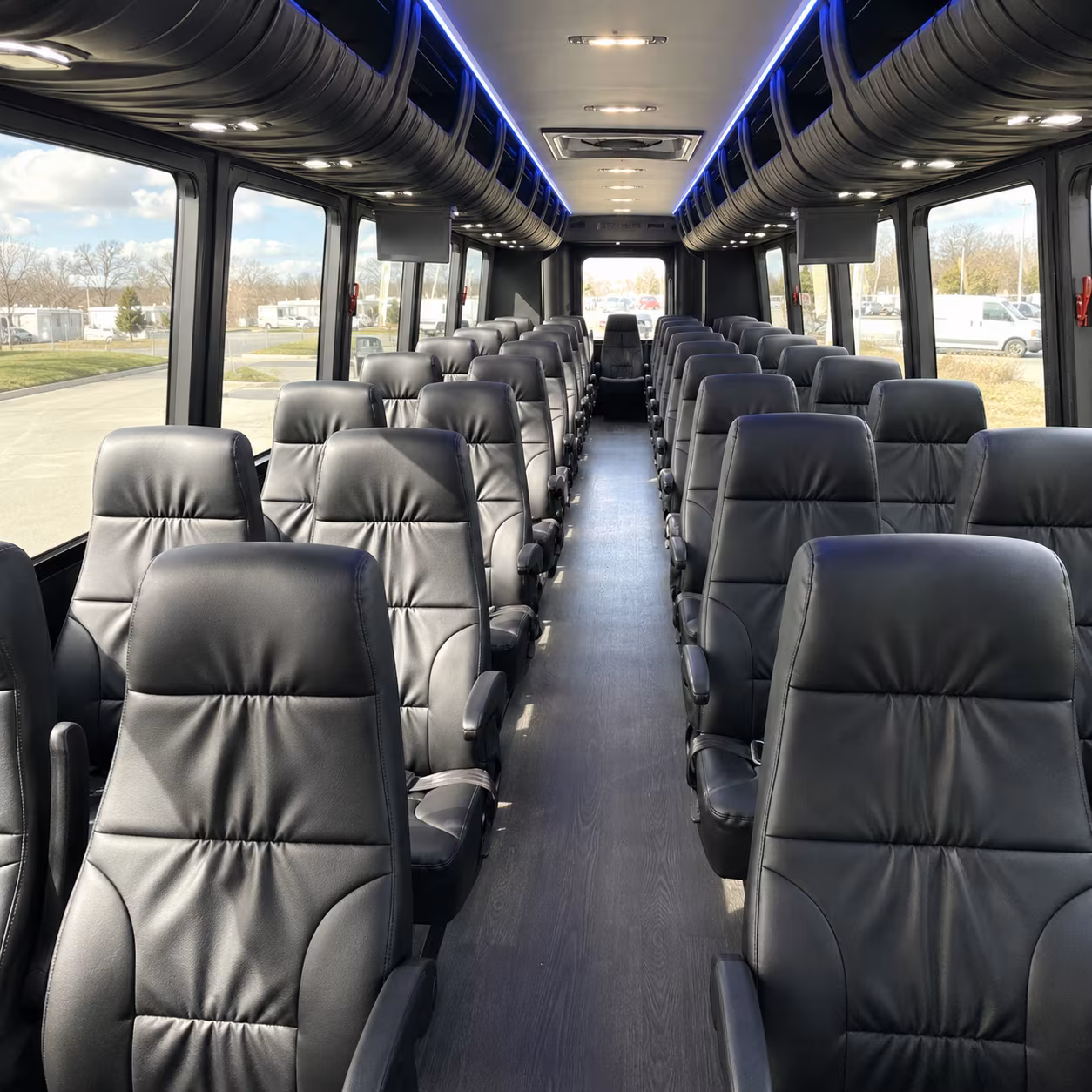 newark 35 passenger minibus interior