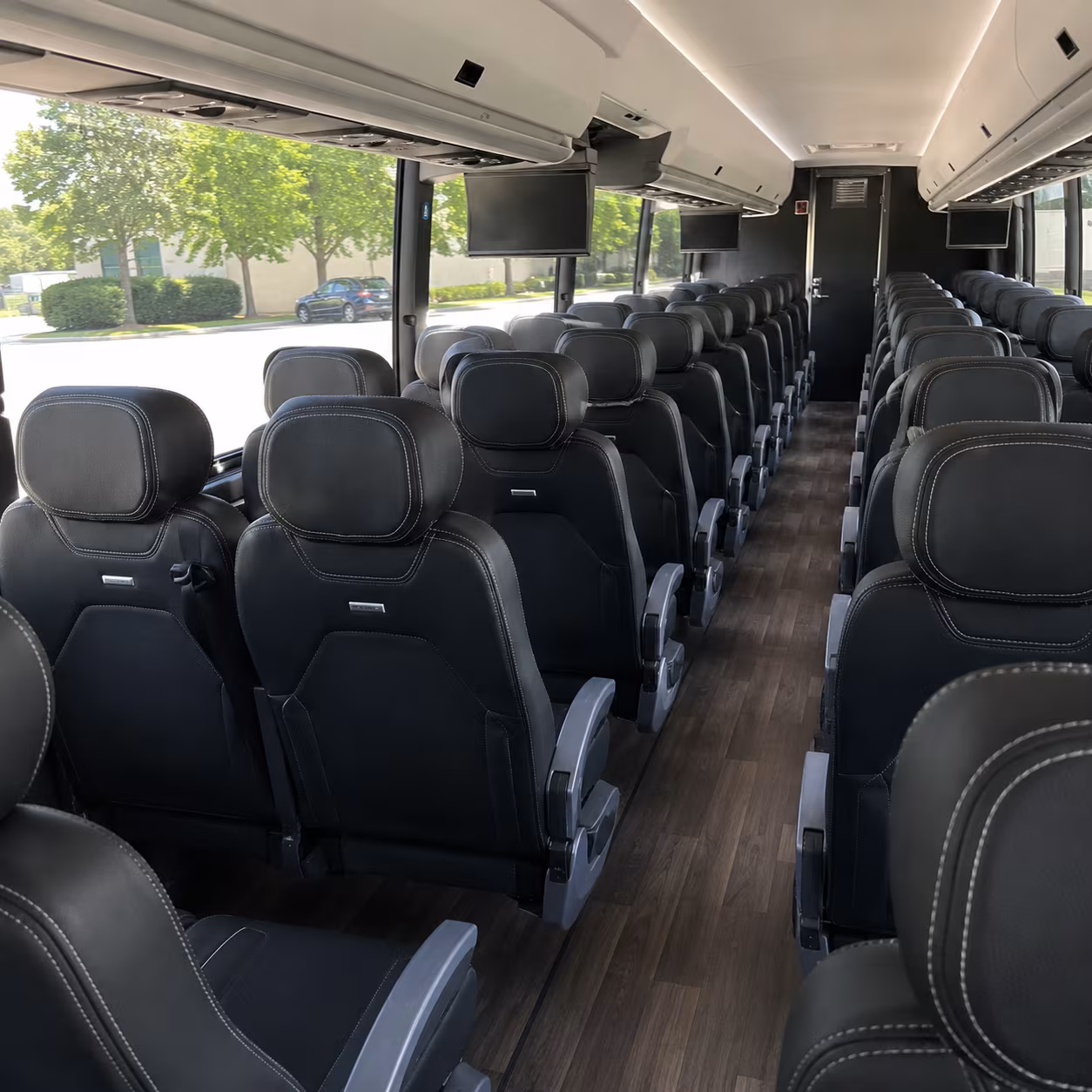 newark 56 passenger charter bus interior